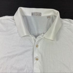Peter Millar plain white golf polos shirt